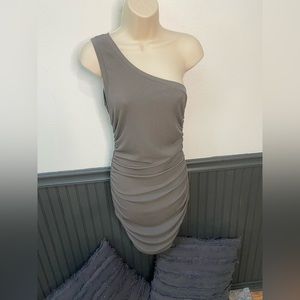 Grey One Shoulder Dress